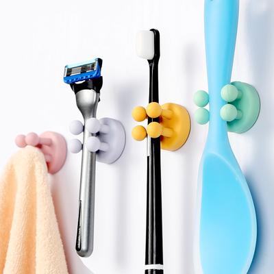 Self Adhesive Wall Hook Strong Without Drilling Coat Bag Bathroom Door Kitchen Towel Hanger Hooks Home Storage Accessories