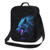 Mystic Galaxy Wolf Print Lunch Bag with Adjustable Shoulder Strap Reusable Thermal Bento Tote for Work Picnic Beach