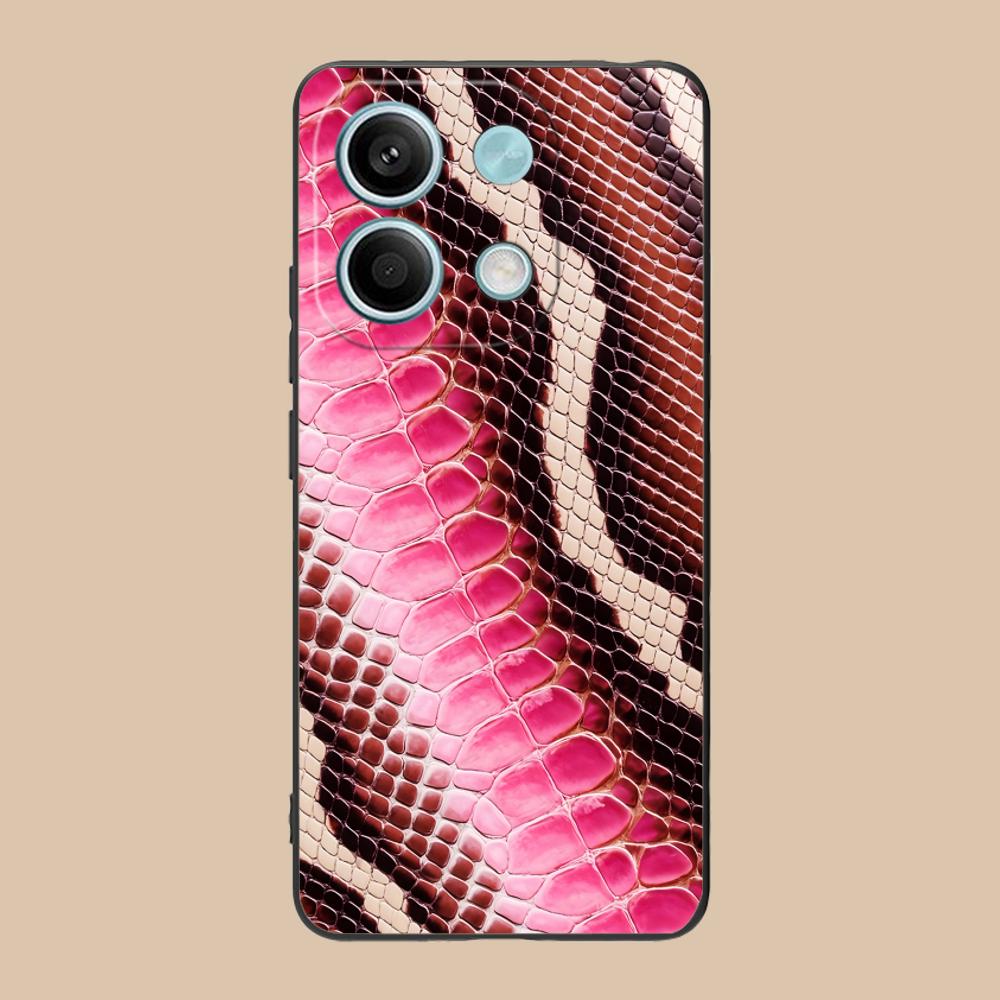 Snake Texture Mobile Phone Case for POCO M7 M6 M5 M4 M3 X7 X6 X5 X4 X3 Pro GT 5G Colour Printing Protective Pretty Cover Luxury