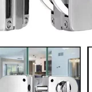 Stainless Steels Glass Door Lock, Sliding Lock, Dual-Sided Floor Locks Suitable For Glass Doors 10-13mm Thick