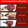 DayPlus 2 IN 1 Cordless Impact Wrench,1/2" Driver Brushless Power Impact Gun,2500RPM Electric Wrench, Max Torque 1500Nm+Battery