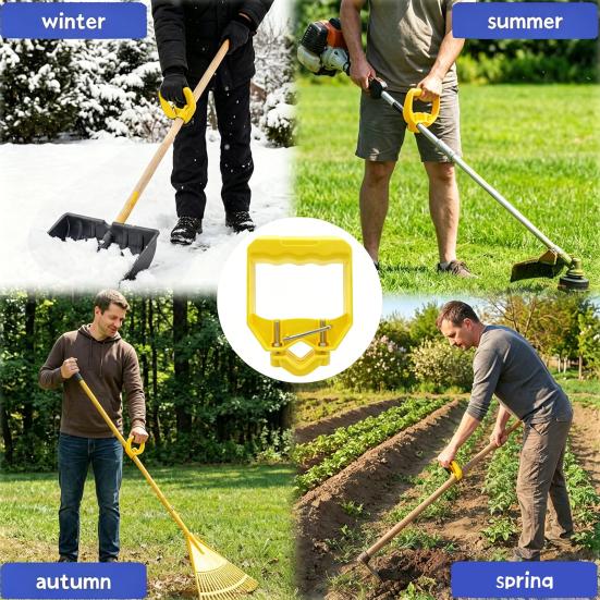 Back-Saving Garden Tool Handle Labor-Saving Ergonomic Grip Handle Attachment for Shovels Rakes Hoes Spades Long-Handle Yard Lawns Tools