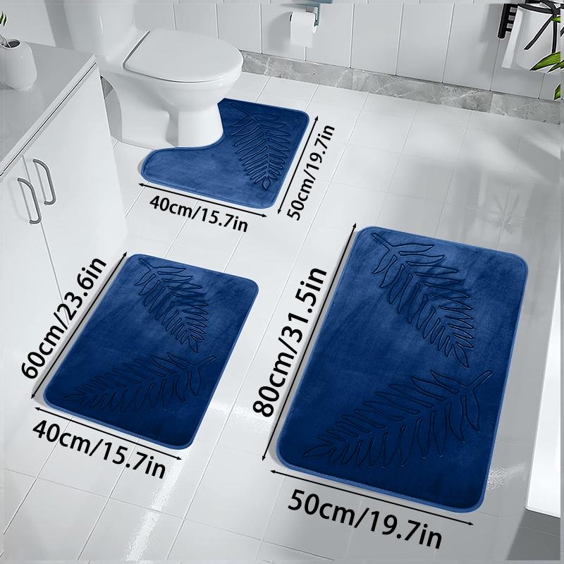 1PC Memory Foam Bath Mat Anti-slip Door Mat Extra Soft Non-Slip Quick Dry Comfortable Absorbent Toilet Mat Bathroom Rug For Home