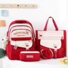 4 Pcs Schoolbag Set Large Capacity Elementary School Backpack Middle School Student Backpacks Messenger Bag Pencil Case