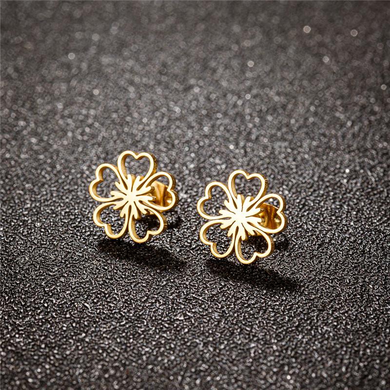 Winter Plum Blossom Earrings Studs for Women Girls Stainless Steel Jewelry Small Flower Earings Wedding Jewelry Korean
