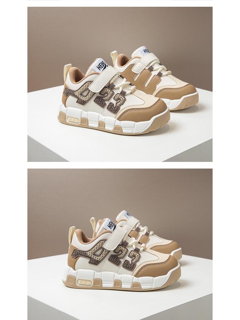 Chaussures de sport en cuir pour enfants - Automne/Hiver Baskets souples pour garçons - Course à pied et décontractées