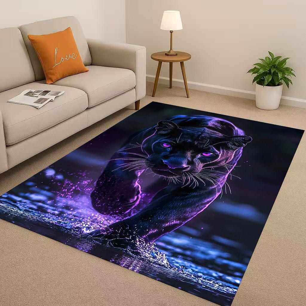 3D Cheetah Leopard Beast Living Room Non Slip Area Rug Soft Carpet for Bedroom Playroom and Sofa ,Easy Clean Home Decor Doormat