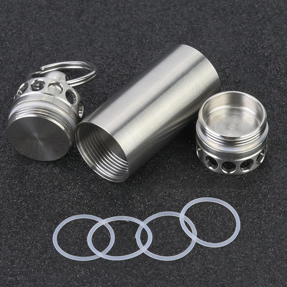 

Водонепроницаемая капсула для выживания из нержавеющей стали, бутылка для таблеток, контейнер для лекарств на открытом воздухе, кемпинга(M)