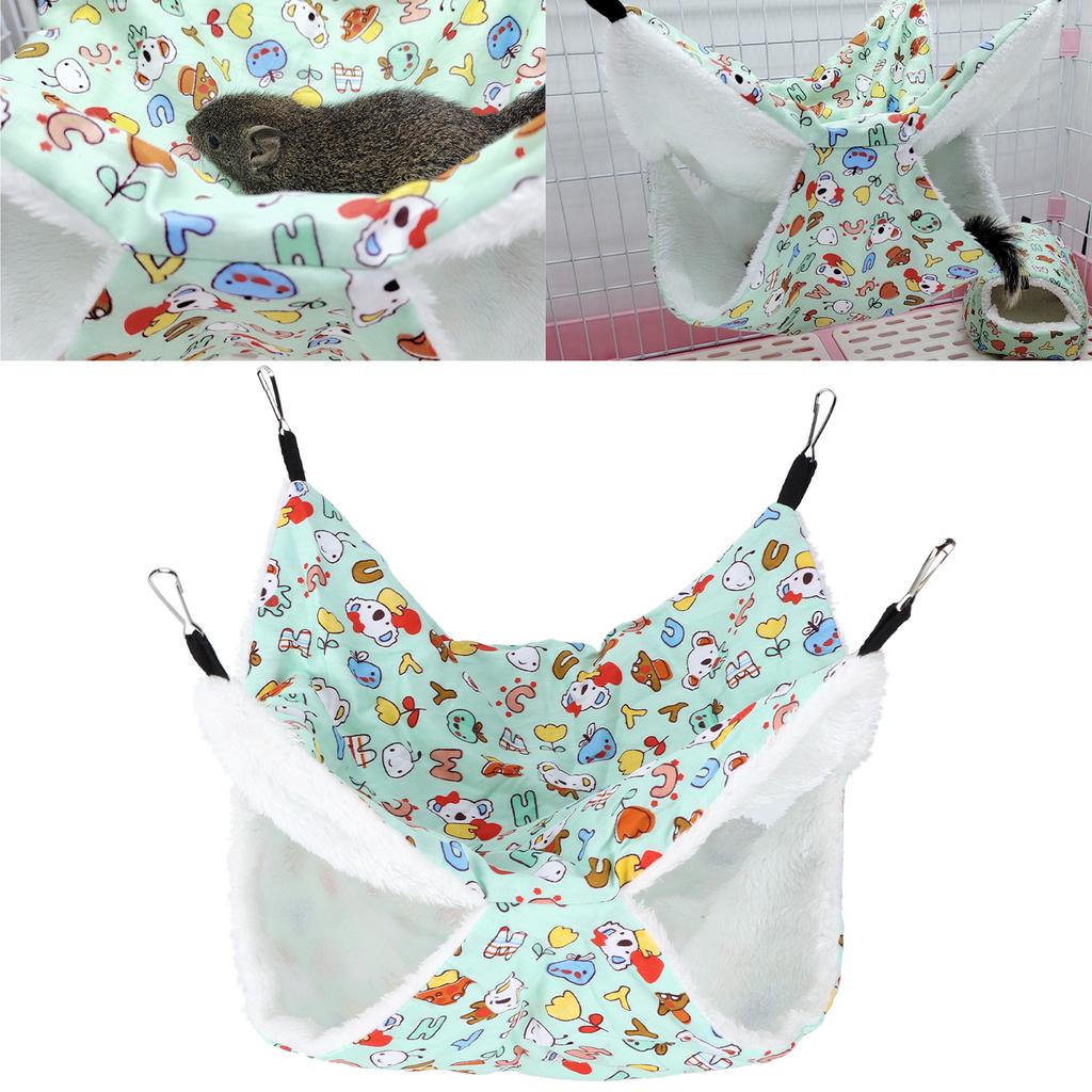 Small Animals Hanging Hammock Warm Plush Bunkbed Pet Cage Hammock for Hamster Ferret Chinchilla