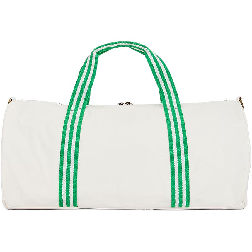 Adidas Originals 29L Letter Logo Color Block Design Polyester Canvas Travel Bag Unisex Bags White Green JN1980