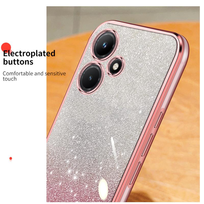 KEYSION Luxury Plating Glitter Phone Case for Infinix Hot 30i 30 Transparent Soft TPU Shockproof Back Cover for Infinix Hot 30 30i