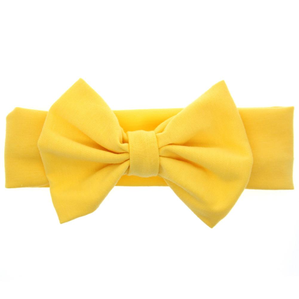 Kids Girls Xmas Gift Christmas Pure Color Bow Bowknot Soft Elastic Headband Hair Hoops