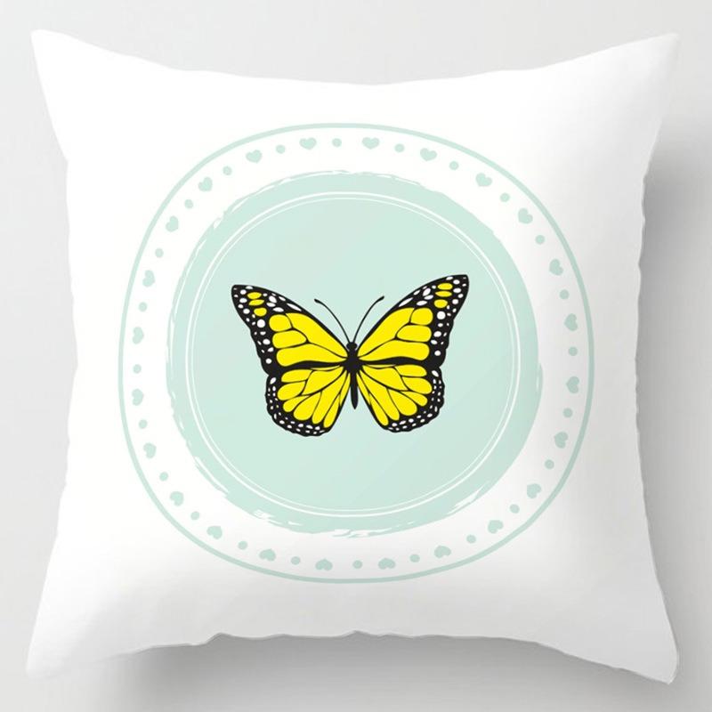 Pillow Bedside Cushion Cushion Butterfly Print Pillow Case Soft Sofa Pillow Office Chair
