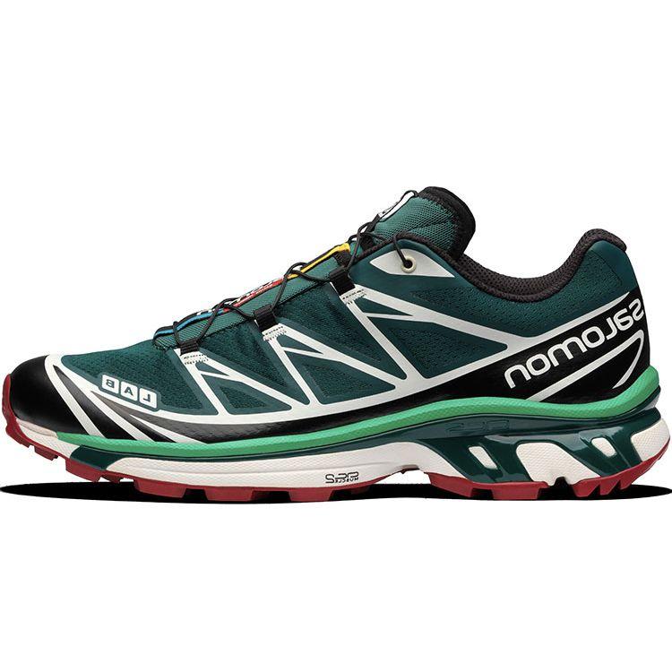 Salomon XT-6 Outdoor Performance Cushioning Non-Slip Durable Breathable Support Low-Top Running Shoes Unisex Running Shoes Bamboo-Green 414548