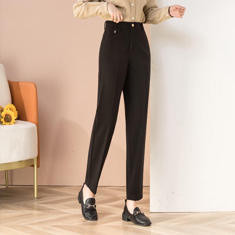 Women's Thickened Wool Blend Straight-Leg Ankle Pants