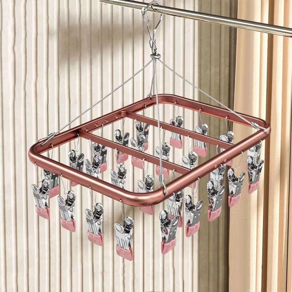 Windproof Socks Drying Rack Aluminum Zinc Zinc Alloy Towel Socks Hanger Practical Clothes Drying Rack Skirt