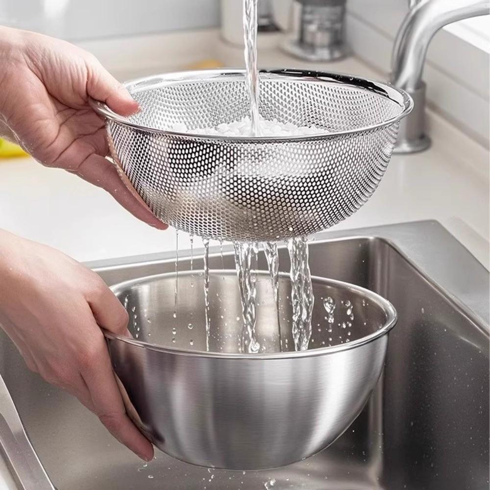 Mesh Fruit Vegetable Washing Bowl Double Layer Vegetable Fruit Strainer  Household