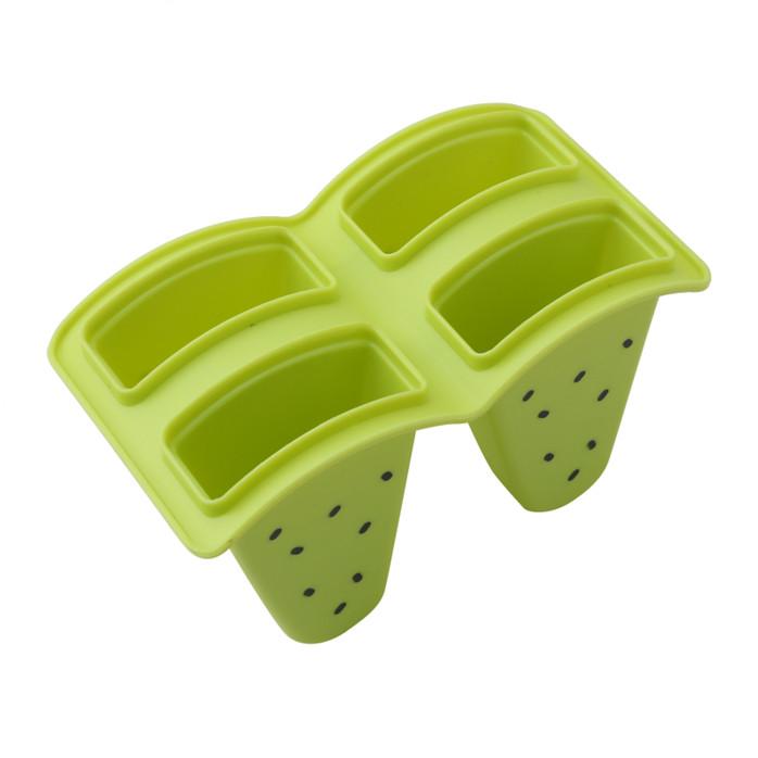 Summer 4 Hole Watermelon Popsicle Mold Ice Cream Mold DIY Homemade Mould with Sticks