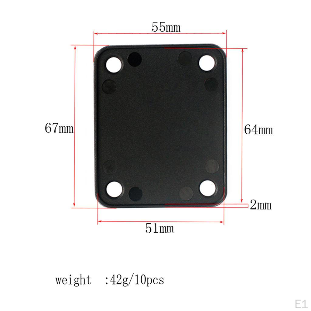 10x 4 Holes Plastic Neck Plate Gasket Black for Guitar/Parts