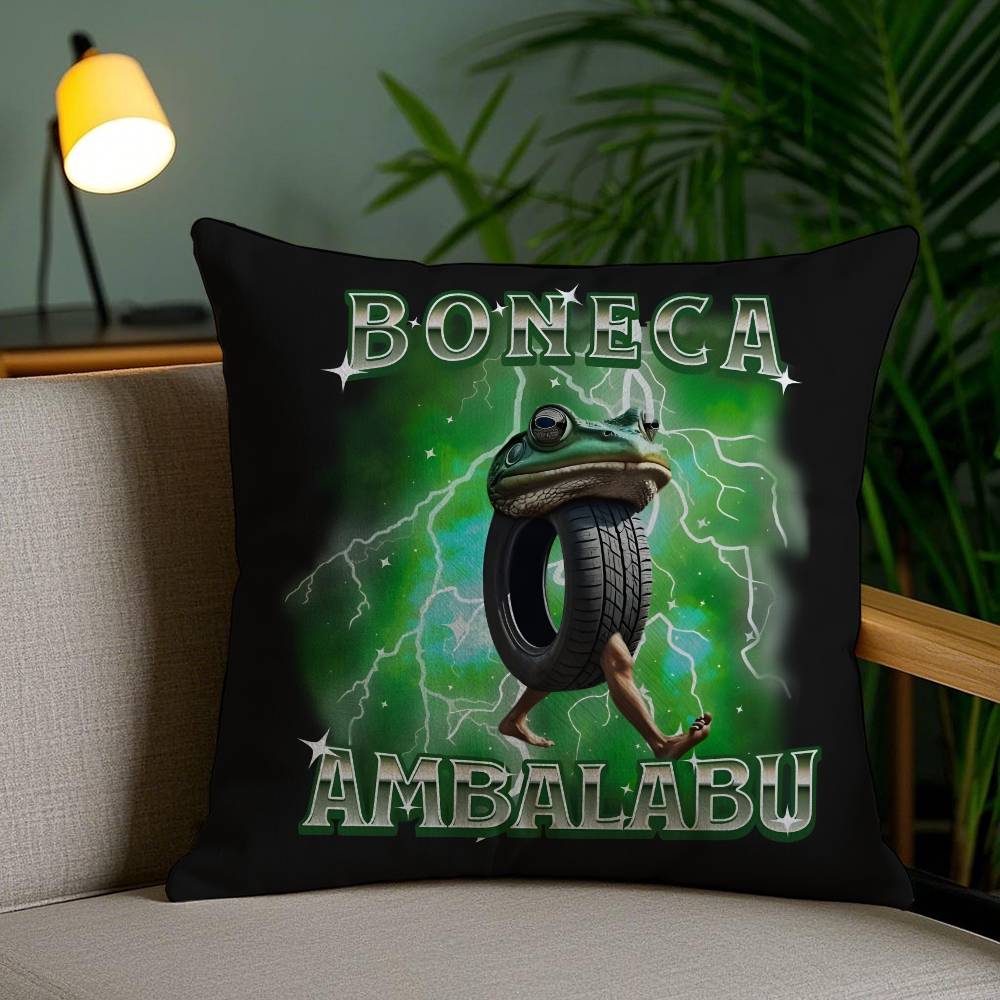 Italian Brain Rot Meme Tralalero Tralala Pillow Case Sofa Short Plush Double-sided HD Printing Room Home Office Cushion Cover