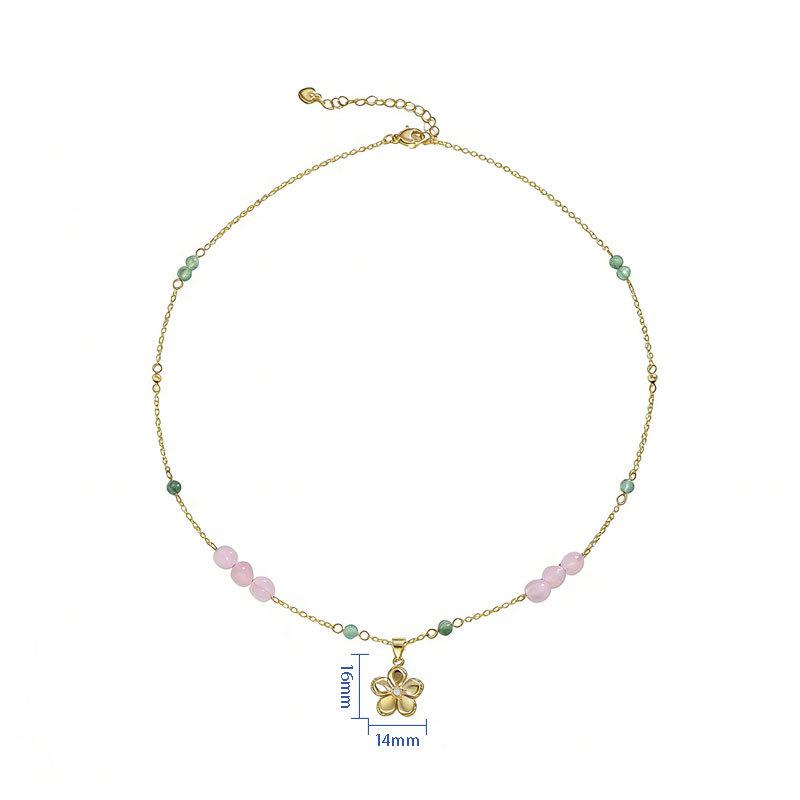 Arvaleff Green Strawberry Crystal & Copper Flower Pendant Necklace золотой