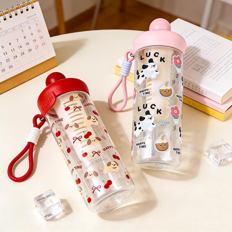 Children's Cartoon Straw Water Bottle