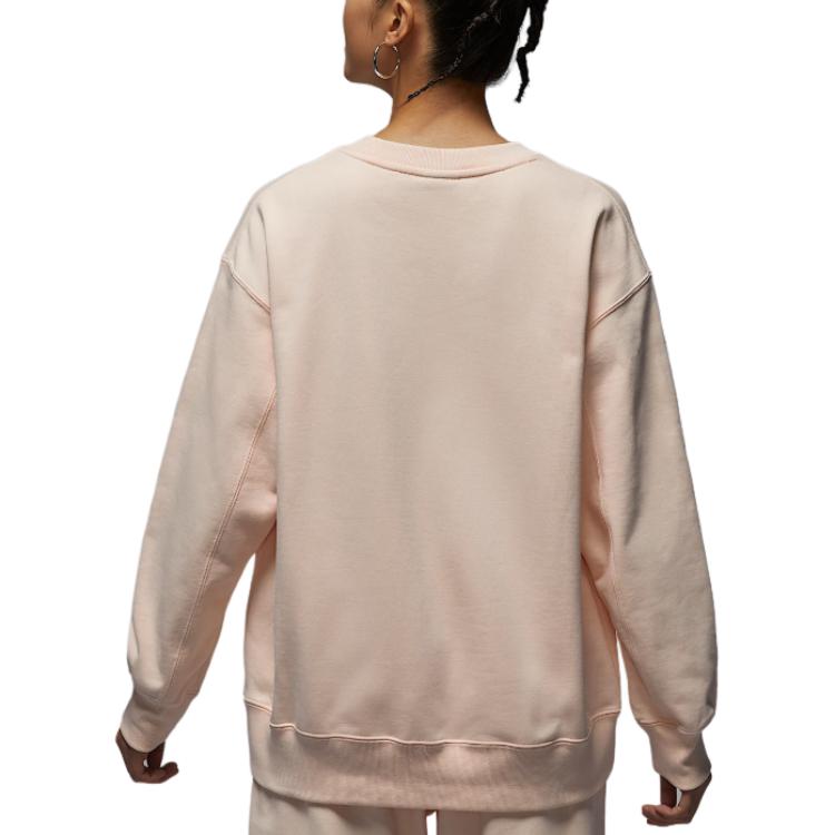 Jordan Flight Fleece FW24 Logo Solid Color Loose Comfortable Crewneck Sweatshirt Women Sweatshirt Ice-Pomegranate HJ1324838