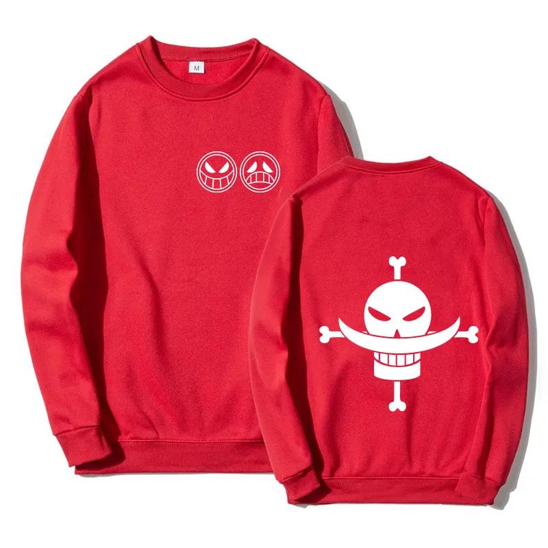 

Autumn Men Anime Pirate Ace Edward Newgate Print Men s Pullover Casual Sweatshirts Unisex O-Neck Solid Hoodie Hip Hop Top M червоний