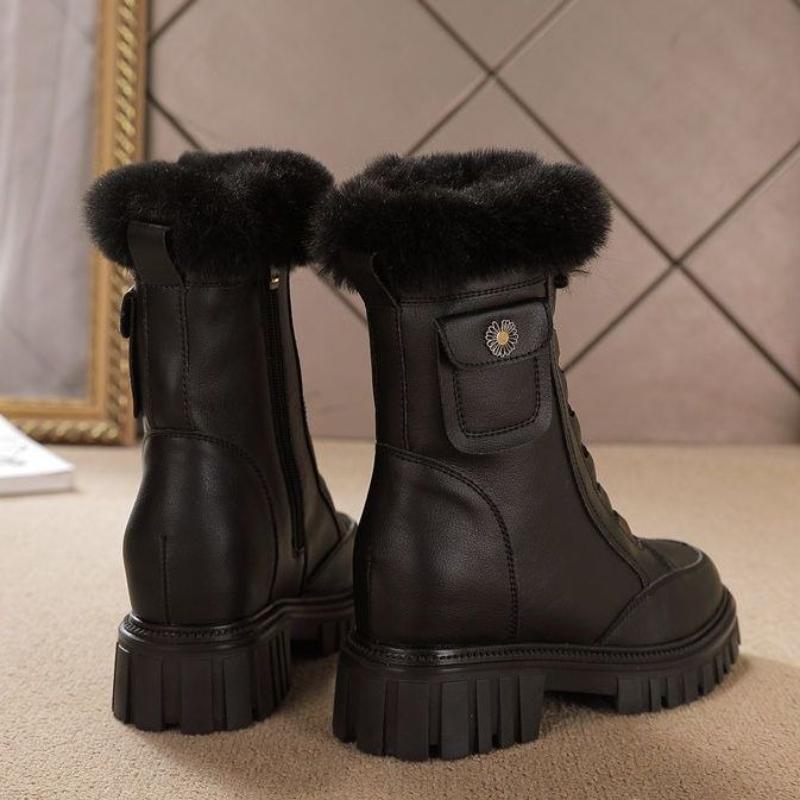 Fashion Winter Chunky with Laces Booties Waterproof Round Toe Woman Shoes Sale Trend 2025 Fashion New in Non Slip Snow Boots for Women