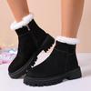 Comemore 2025 Autumn and Winter New Warm Cotton Shoes Thick Bottom Fur Side Zip Ankle Boots Casual Plush Shoes for Women
