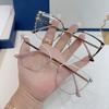 Stylish Cat Eye Color-Block Glasses Frame - Metal, Myopia-Compatible