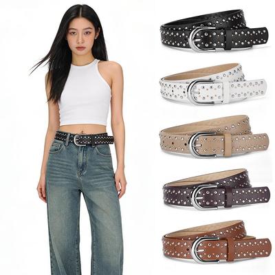Ceinture large en cuir style rétro coréen pour femme - Faite à la main, Polyvalente, Design tressé sans boucle pour robe et pantalon