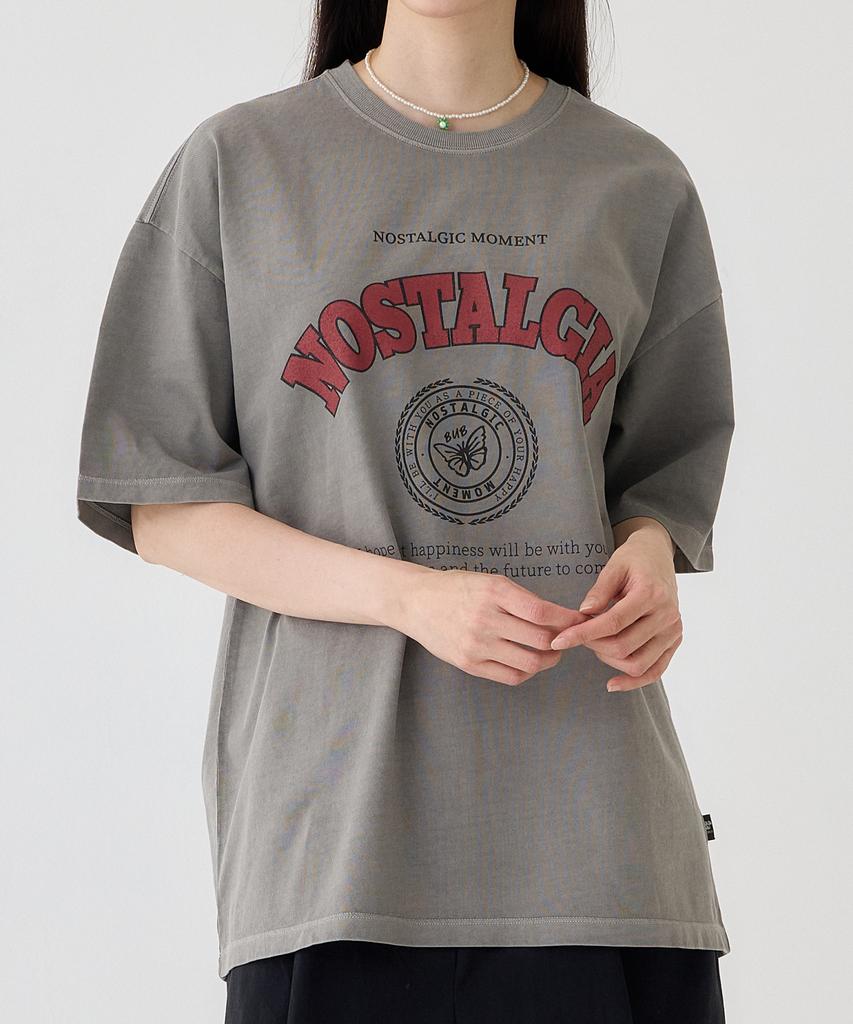 Beobeulpiseu Nostalgia Pigment T-Shirt_Light Gray Red