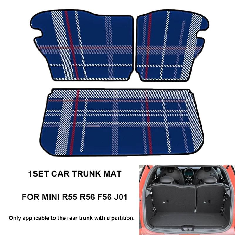 Car Rear Trunk Mat Cargo Liner For MINI Cooper R55 R56 F56 J01 For Clubman Electric Hardtop Hatchback Hatch Leather Custom