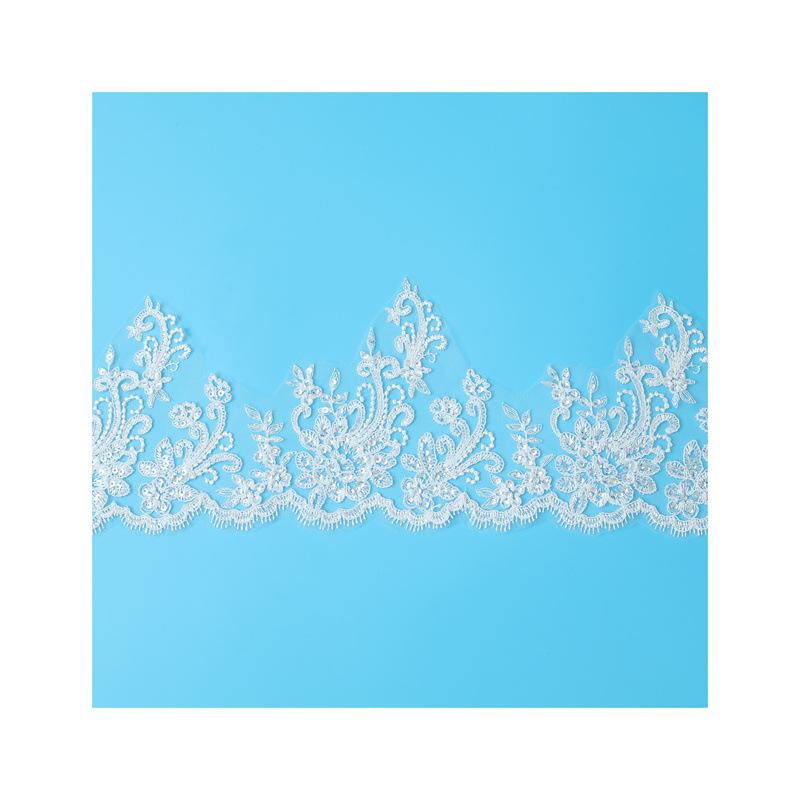 Car Children'S Clothing Skirt Performance Clothes Bone Embroidery Beige Wedding Dress Lace, Veil Accessories Bead Lace 15Cm