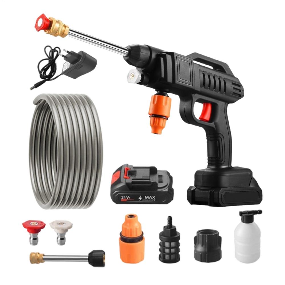Cordless Power Washer Cordless Washing Tool Rechargeable Car Pressure Washer With 16.4 Ft Hose For Car Home Garden Outdoor Plant