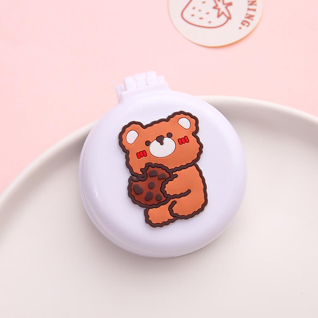 Folding Air Cushion Comb with Mirror Cute Cartoon Massage Hair Brush Portable Anti Deform for Travel Trip