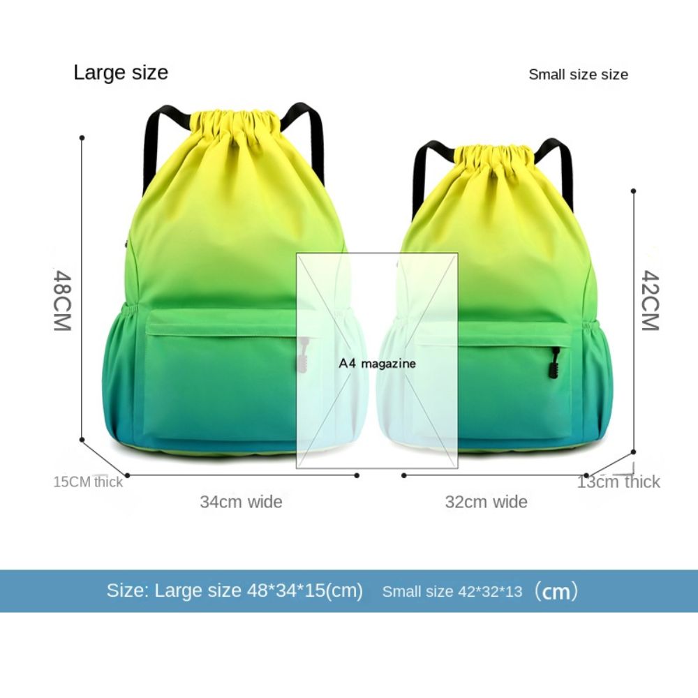 Waterproof Gradient Color Waterproof Bag Nylon Outdoor Camping Fitness Bag  Unisex