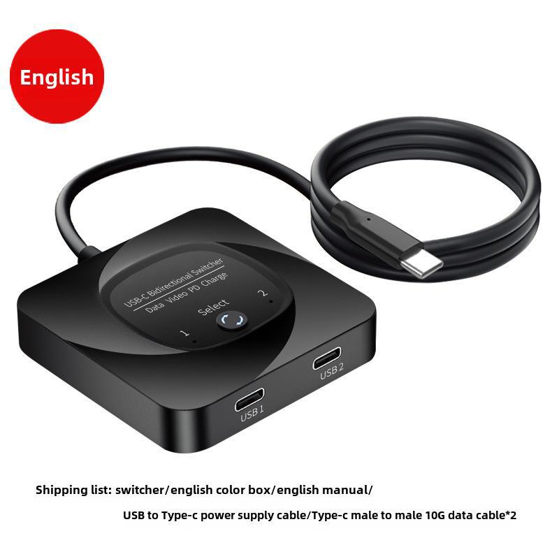

Конвертер-переключатель USB-C 2-в-1 Out - Совместимость с 8K English чёрный