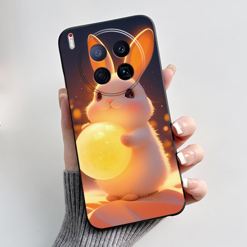 Phone Case For Tecno Camon 40 Premier 5G Bumper Soft Silicone Unique Design Black Case Ins Style Floral Painted Shockproof Cover