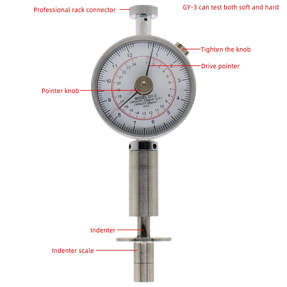 Portable Fruit Hardness Tester GY-3 Pointer Fruit Penetrometer for Apples Pears Grapes Oranges GY-2 GY-1 Fruit Sclerometer