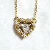 Used Aaker K18 Diamond Princess Heart Necklace 0.14ct