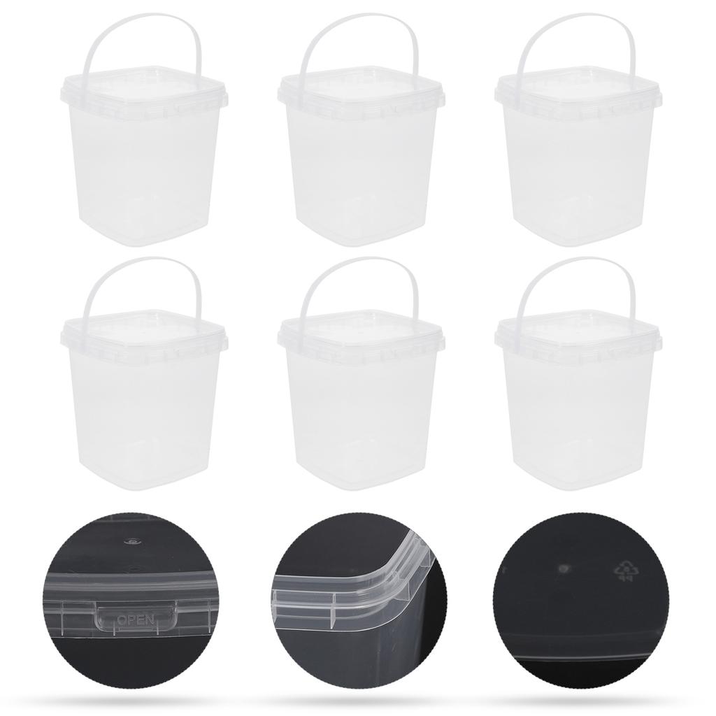 Milk Tea Bucket Food Storage Fruits Snacks Clear Ice Cream with Lid Container Cold Drink Popcorn