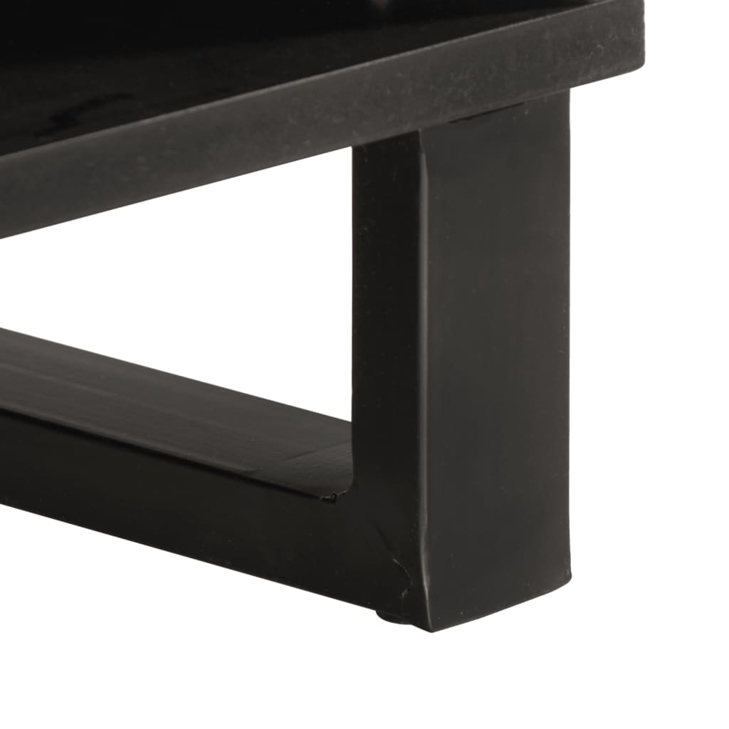 Stolik kawowy, 80x51x40 cm, surowe lite drewno mango