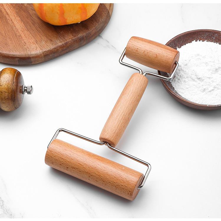 Beech Wood Double-Ended Rolling Pin for Dough, Dumplings & Baking