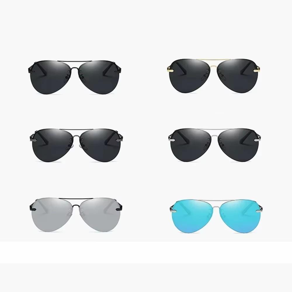 

Солнцезащитные очки класса люкс для мужчин, поляризованные очки для вождения, с металлическим покрытием, без оправы, солнцезащитные очки для мужчин, Gafas De Sol Hombre As Picture