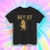 Resist Penguin Shirt Funny Protest Fish Humor Political Animal Graphic Tee S-5XL