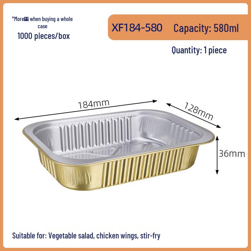 Hundun Golden Square 680ML Sugarcane Pulp Food Box