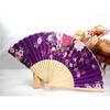 1 Peça Ventilador de Dança de Mão Estilo Chinês Padrão Personalizado Ventilador Dobrável de Bambu Ventilador de Mão para Casamento Ventilador de Flor de Bambu