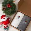 Songwol Towel Christmas Santa Embroidery 150g Cotton Towel 2 Sheets Kraft